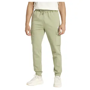 adidas Mens Essentials Fleece Drawstring Cargo Pants Casual - Green