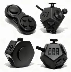 Fidget Toy Cube Set 4pcs 12 Sided Cube Relief Anxiety Improve Concentration,Fidget Toys Adults Alleviate Anxiety and Stress for Work,Fidget Toys for Kids Audible/Silent Fidgets Toys for ADD/ADHD/OCD