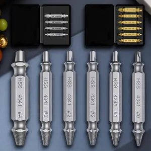 Screw Extractor Set, Multipurpose High Speed Steel Screw Extractor Set, Professional Power Tool Accessories for Mechanical Repair Car Maintenance