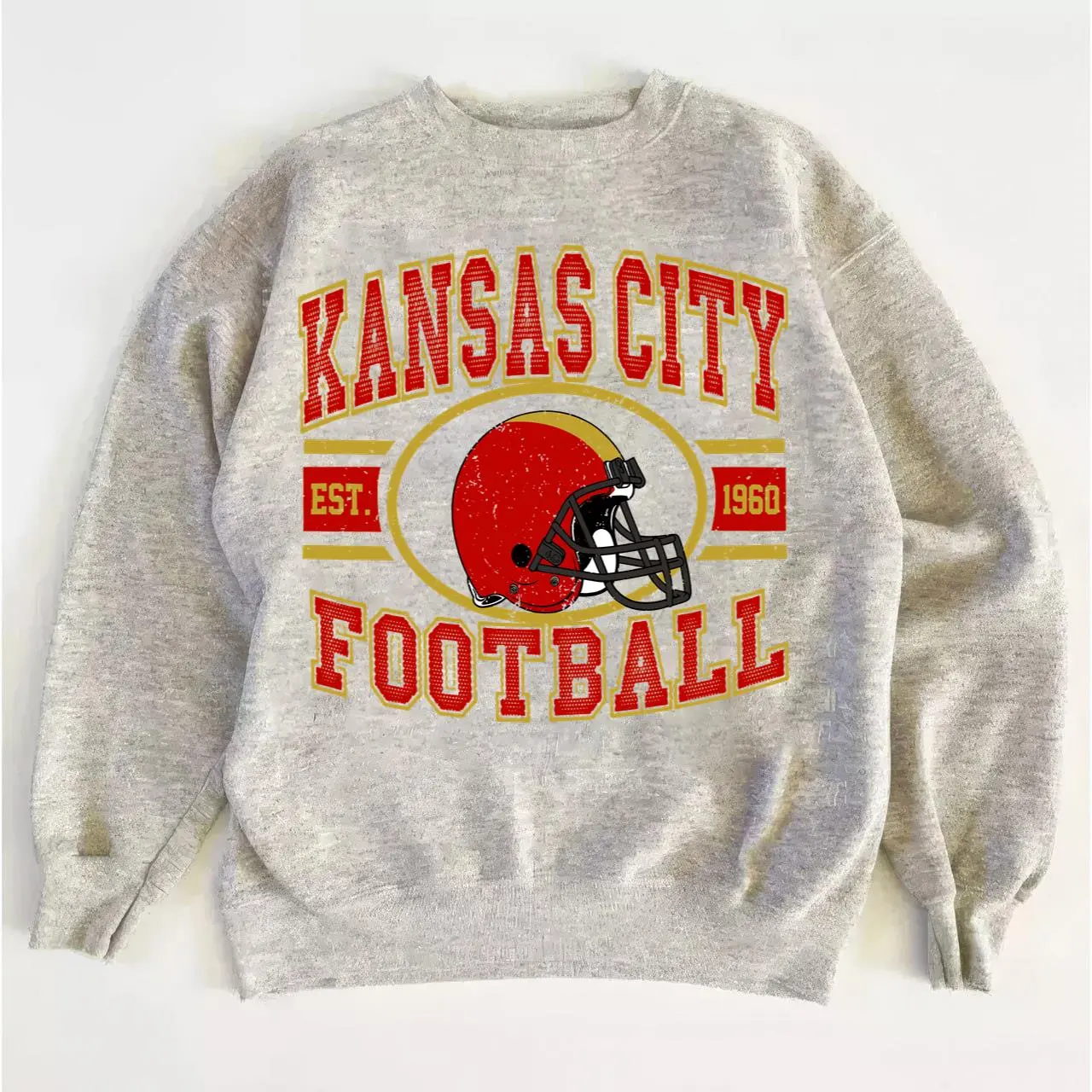 Chiefs Vintage Football Sweatshirt, Retro Game Day Crewneck Fan Apparel