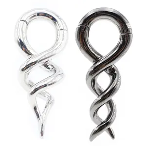 Alisouy 1PC Hiphop Copper Twist Twine Spiral Hinged Ear Weights Expander Stretcher Plugs Gauges Earrings Body Piercing Jewelry