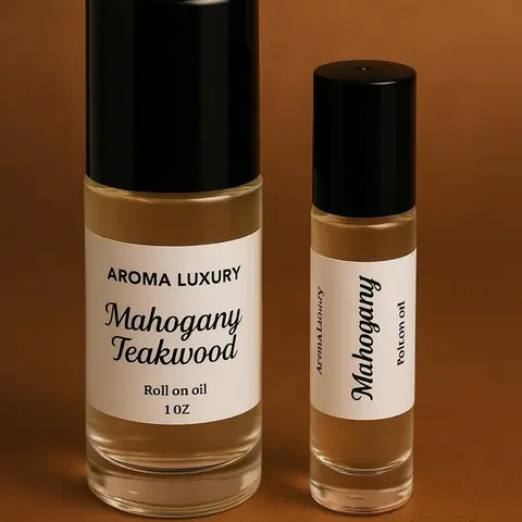 Mahogany Teakwood Roll On Fragrance Oils -  10 ML Perfume Scented Choose your size between 10 ML and 1 OZ