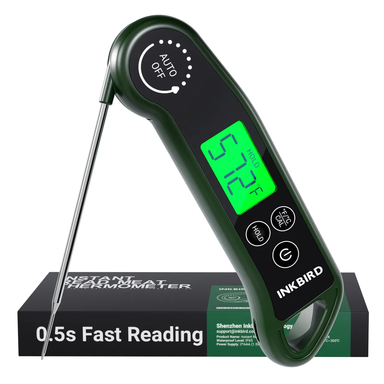 INKBIRD Digital Cooking Thermometer, Fast-Read Instant Meat Thermometer with ±0.5℉ Accuracy, Magnetic Mount, Wide Temp Range, Large Screen, for Grill & Kitchen Use,summerwins