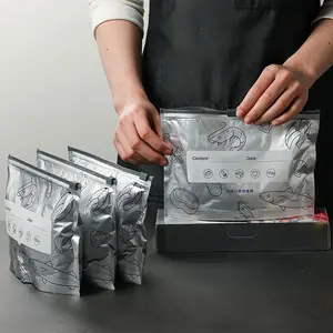Thick Kitchen Airtight Insulation Premium Food-Safe Aluminum Foil Zipper Bags - 30-Pack Reusable, Vacuum-Seal, Stand-Up, Label-Enabled for Long-Lasting Fruit & Veggie Freshness