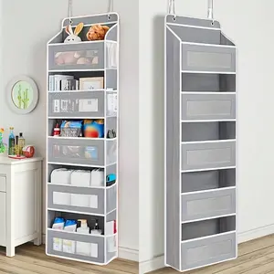 Door Hanging Storage Organizer, Storage Box, Hanging Wardrobe Storage Organizer, 5-Tier Hanging Door Storage Rack With 5 Large Capacity Pockets, Anti-Tilt, Suitable For Bedroom, Bathroom, Pantry