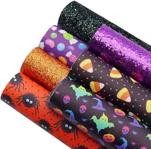 6 Pcs 7.7" x 12.9" ( 20 cm x 33 cm) Bump Texture Printed Faux Leather Fabric Sheets Leather Fabric for DIY Bows Earrings Making Crafts ( C)