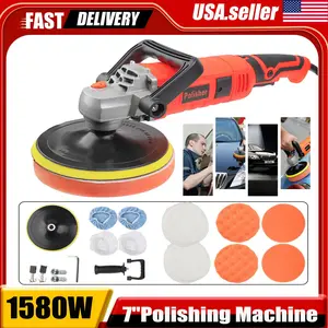 CarTok Auto Detailing Polisher Kit – 1580W 7-Inch Variable 7-Speed Dual Action Buffer Sander Waxer, Random Orbital Polisher for Paint Correction, Scratch & Swirl Removal, Ceramic Coating Prep, Mirror Finish – Essential Tool for Auto Detailer, Enthusiast,