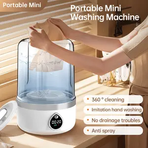 Portable Washing Machine for Delicate & Lightweight Clothes, Compact Mini Washer, Wireless Design, 1.4L, Ideal for Dorms, Apartments, Travel, Automatic Washing Machine