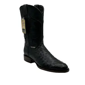 Ostrich Black Round Toe