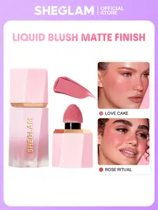 SHEGLAM Color Bloom Liquid Blush Lightweight Dewy Finish Liquid Blusher Natural Flush Buildable Pigment Long Lasting Hydrating Smooth Blendable Flawless Beauty Cosmetics