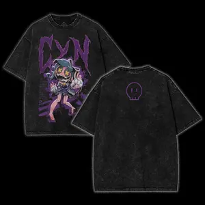Murder Drones Cyn Mineral Wash T-Shirt, Indie Animation Horror Tee, Murder Drones Dark Sci-Fi Shirt, Unisex Streetwear, Vintage oversized T-shirts, Graphic Tee