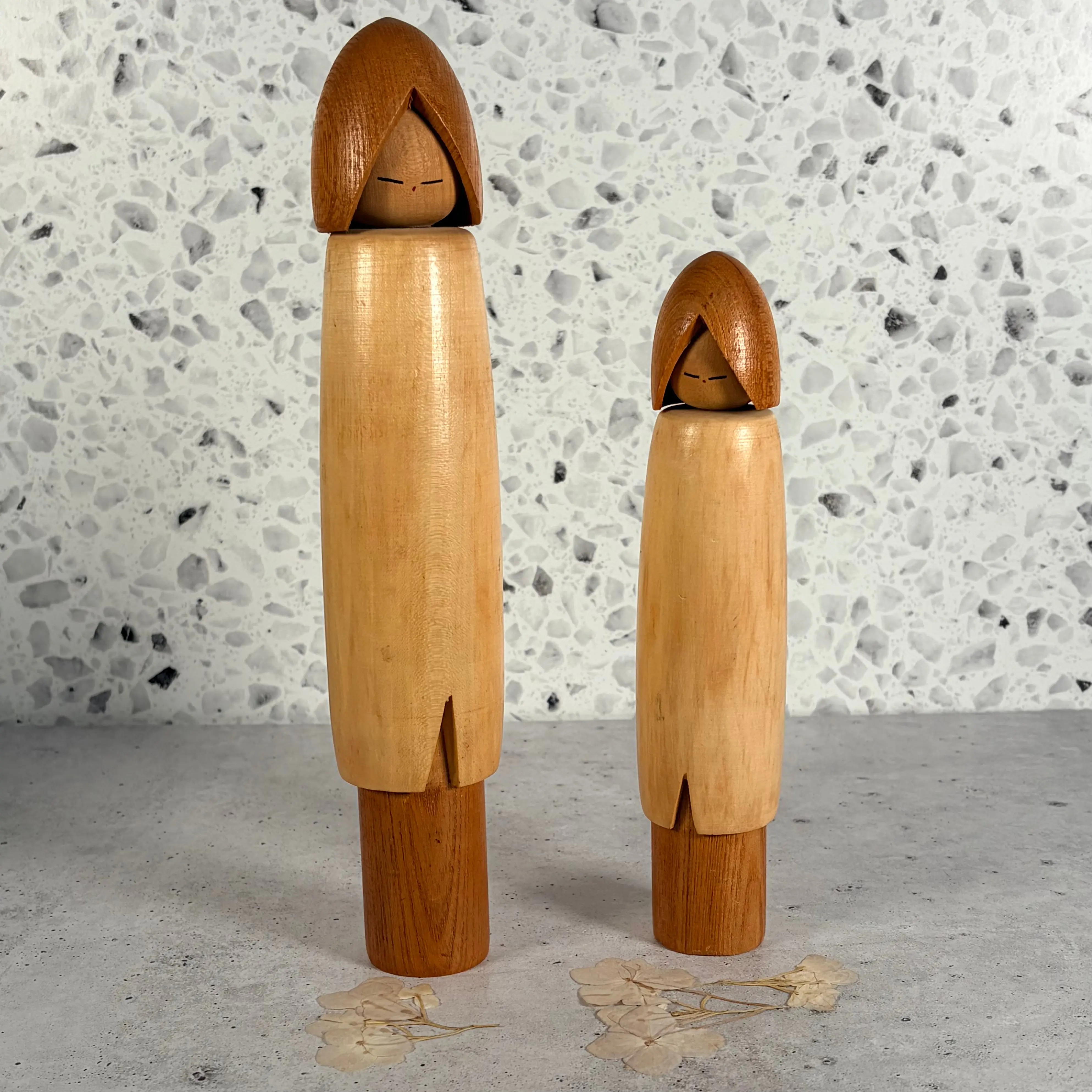 Vintage Shozan Shido Kokeshi dolls - Yukinko Snow Child - Set of 2