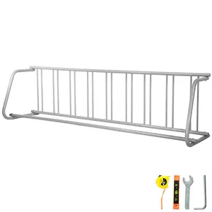 VEVOR 111\" Length Floor Bike Rack, 9 Holders All-Steel Grid Bike Rack, Single-Side Storage Stand for Garages Streets Yards