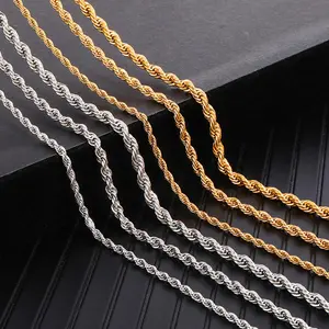 Springtok stainless steel multi-size multi-color twisted chain plain chain daily versatile fashion men's and women's party matching hypoallergenic jewelry gift