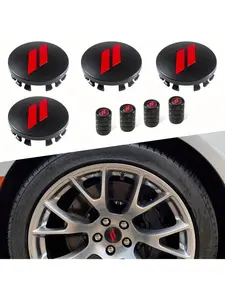 8-Pack 63mm=2.5 Inch Twill Wheel Center Caps, Wheel Covers, Compatible with Dodge Charger, Challenger, Durango, Journey, Avenger, Hornet, Dart R/T, SRT Models, Fade-Resistant Wheel Hub Caps & Tire Valve Stem Caps Decorative Kit Car Accessories