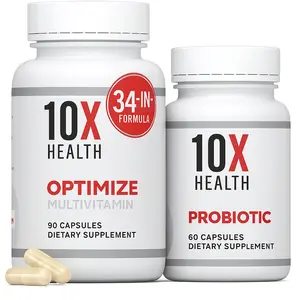 10X Health Daily Essentials Bundle – Optimize Multivitamin + Probiotics for Gut Health, Immunity & Energy – Non-GMO, 90 Ct/ 60 Ct Healthcare Fitness