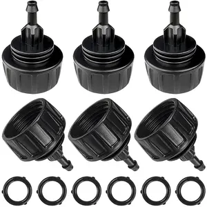 6 Pack Drip Irrigation Hose Connectors, 1/4 Inch Drip Irrigation Tubing to Faucet/Garden Hose Adapter, 3/4 to 1/4 inch Drip Irrigation Tubing Connectors, 1/4 Inch Drip Irrigation Garden Hose Adapter