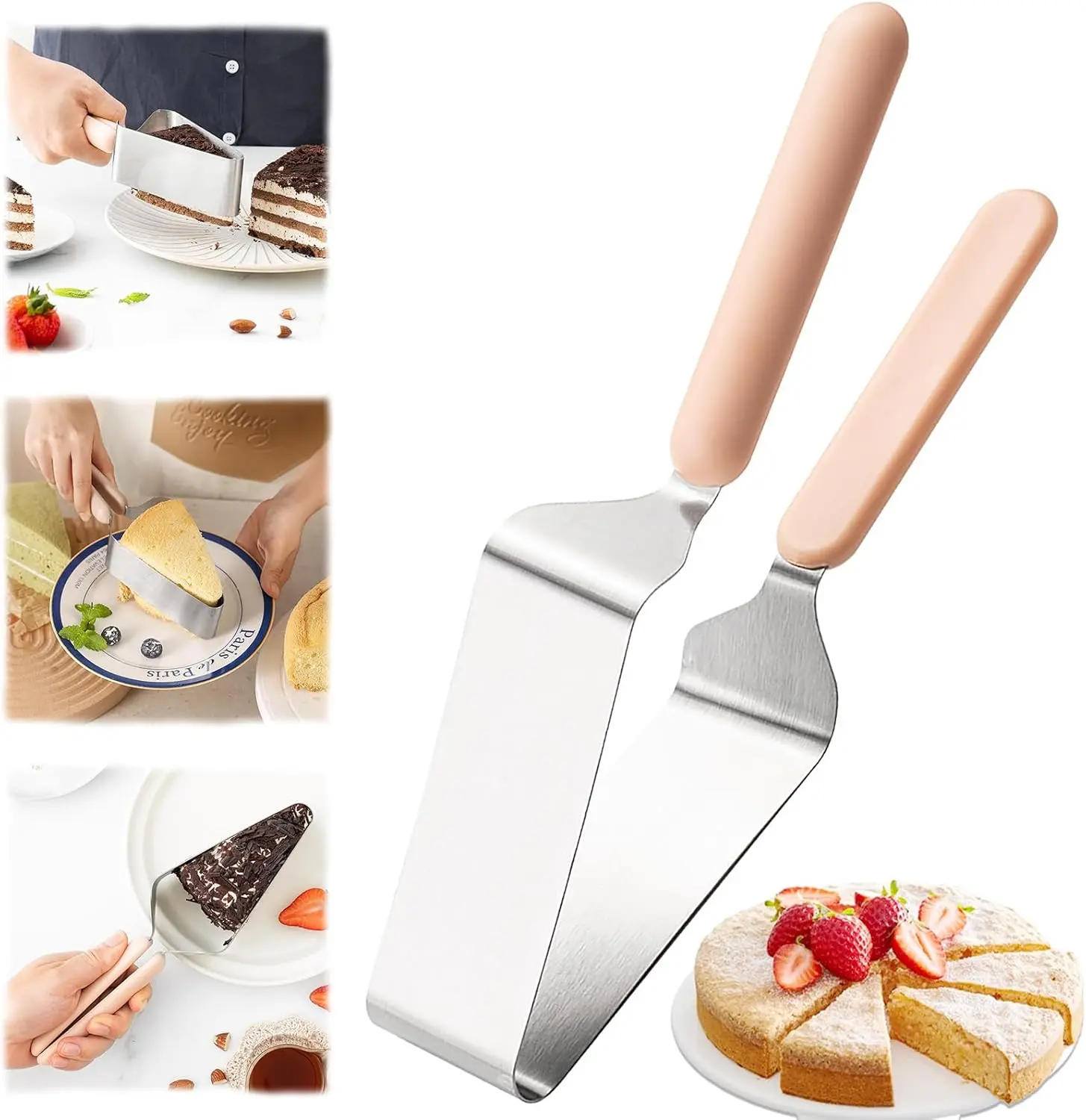 Stainless Steel Cake Cutter with Double Handle | Adjustable Cake Slicer, Cake Knife and Server, For Wedding, Pie Server