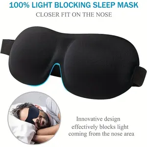 Ultra-Comfort 3D Contoured Sleeping Eye Mask - Light Blocking, Soft & Breathable with Adjustable Strap for Restful Night Sleep, Travel & Relaxation