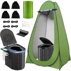 portable shower tent Camping Toilet with Pop-Up Privacy Tent and Liquid Waste Gel, Portable Toilet for Camping with Large Tent, Ergonomic Potty Provides Enhanced Comfort, Suitable for All Ages