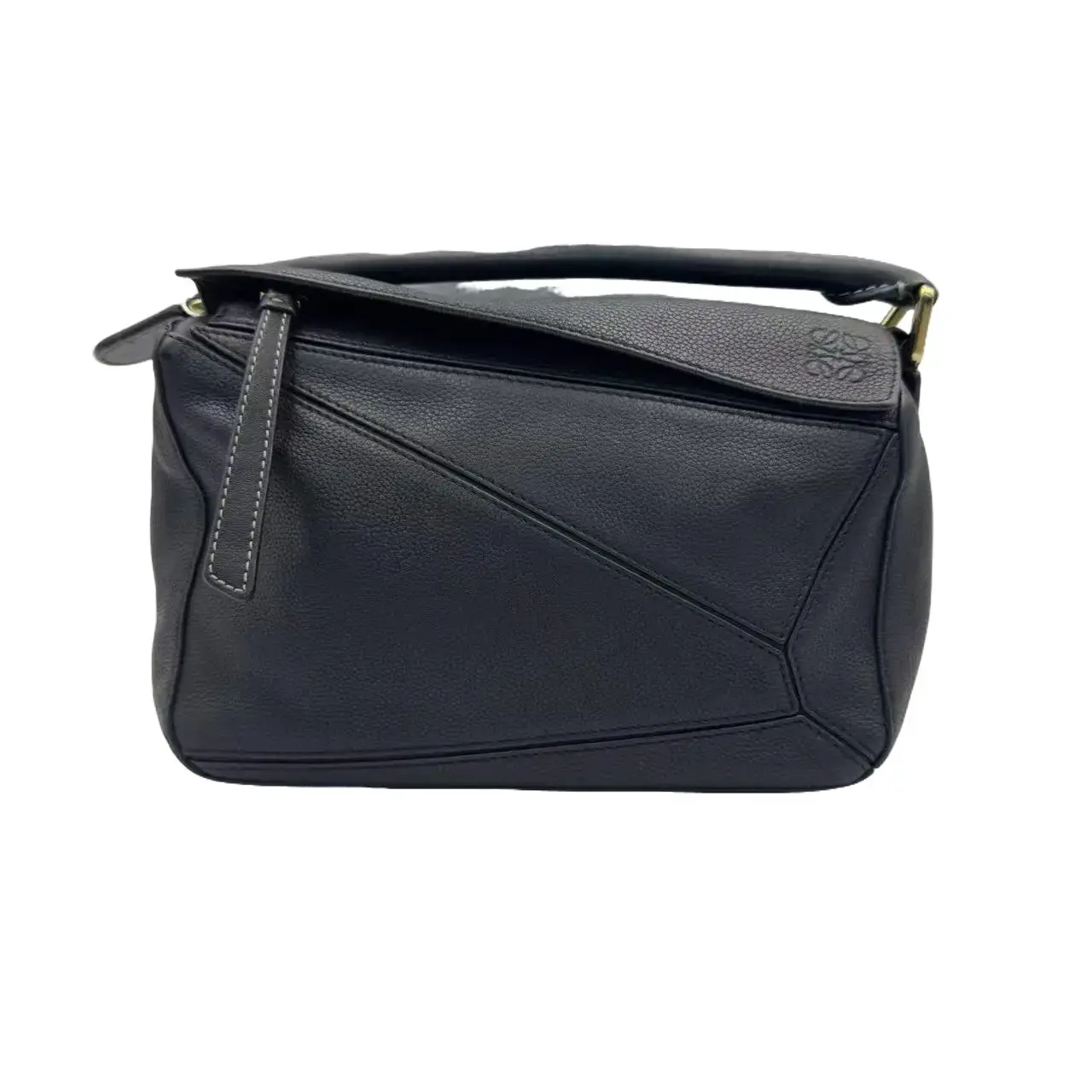 Pre-owned Loewe Black Grain Leather Puzzle Crossbody Handbag ZZ842