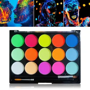 15 Color Fluorescent Watercolor Paint Set, Vibrant Art Supplies for Artists & Beginners, Perfect for Canvas, Paper, Fabric Painting, Creamy Texture, Single Item Packaging