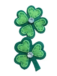 Shamrock Hair Clip, St Patrick's Day Hair Clip, Holiday Hair Clip, Girls Hair Accessory, Partially Lined Alligator Hair Clip, Irish Hair Clip
