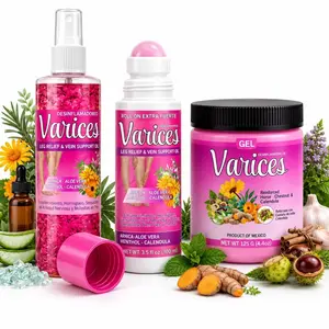 (3 COMBO PACK)  Varices Gel  (125g) +Oil + Roll on– Natural Massage Gel Desinflamatorio de verices 4.23 oz (120 g) – Varicosa Massage Body Oil Targeted Cooling Sensation for Legs, Knees, Arms & Shoulders – Natural arnica oil with Calendula & Horse Extract