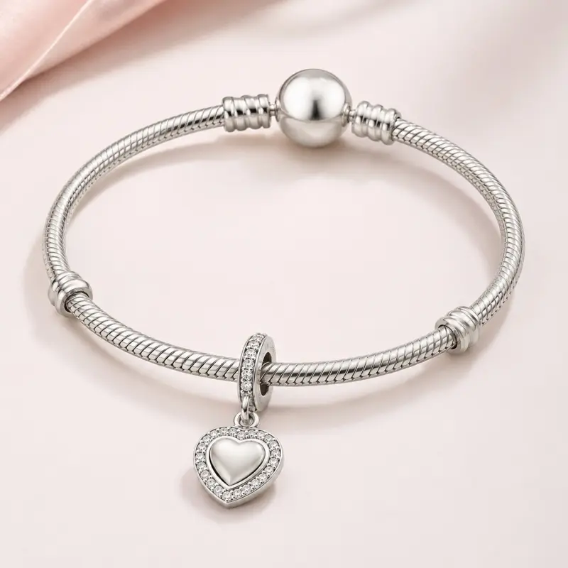 Silver Bracelet + 1 FREE Charm (LIVE Selection Required)