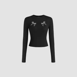 Cider [size 2-26] Bowknot Long Sleeve Top