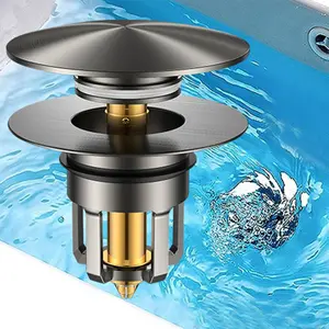 Copper Bathroom Sink Drain Stopper, 2 Counts Universal Anti-odor Bathroom Sink Drain Stopper, Kitchen Sink Drain Stopper, Home Accessories