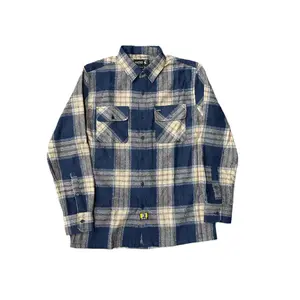 Gunthers Co Men's Cotton Long-Sleeve Plaid Flannel Shirt - Button Closure, Standard Cut, Casual Classy Style, All-Season Menswear Top, Birch Street Charcoal-Navy-Black, Longsleeves
