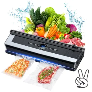 Vacuum Sealing Machine, Automatic Food Sealer with Intelligent Display Scren and 5 Vacuum Bags, 7 Vacuum Modes and Removable Base, for Dry and Moist Food Fresh Preservation