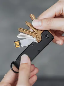 Unisex Casual Minimalist Keychain, Compact Key Holder for 2-6 Keys, Fashionable Key Organizer, Perfect for Everyday Commuting for Women & Men