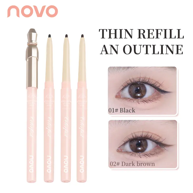 NOVO Sweet Slim Eyeliner Gel Pencil Ultra Thin Tip Smooth Pigmented Long Lasting Eye Makeup