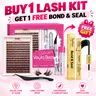 Veyla Lashes Waterproof DIY Lash Extension Kit, 10-16MM Wispy Lash Clusters Kit, Ultra-thin Soft Band Eyelash Extension Kit with Waterproof Lash Bond and Seal, Professional Lash Remover, Tweezers for Girls Gift Makeup (Flora/ Venus/Magic/Secret)
