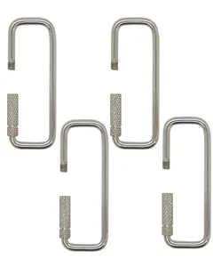 4 Pack Rectangle Key Ring - Lucky Line 1.5” Rectangular Key Ring with Turn Twist Sleeve Closure