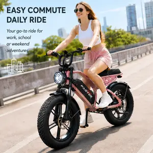 Fat Tire Electric Mountain Bike for Adults, 20 Inch E Dirt Bike with 1500W Peak Motor, 48V 15Ah Removable Battery, 60 Miles PAS Range, All Terrains Electric Bicycles for Off Road and Commuting