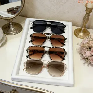 4-Pack Unisex Y2K Trendy Sunglasses Set – Versatile Aviator, Square & Small Oval Styles with Double Bridge Design, Lightweight Polarized UV Protection Eyewear, Ideal for Daily Wear, Sports & Outdoor Activities