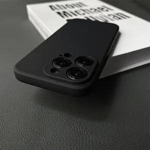 Fine hole imitation liquid soft phone case, classic straight edge, spray treatment, velvet inside, non-slip and anti-fall ultra-thin protective cover,Soft Case for iPhone 17pro 16 Pro Max 15plus 14plus 13promax 12 11 Pro 16E