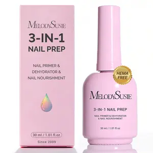 MelodySusie Nail Dehydrator and Primer, 3-in-1 HEMA-Free Acid-free Nourishing Nail Prep for Nail Thickening Solutions Acrylic & Gel Nails