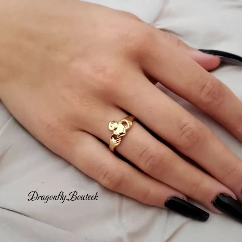 Gold Claddagh Ring for Love and Friendship
