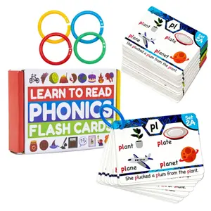 Phonics Flash Cards - Learn to Read with Color Coded Levels - Educational Flashcards for Letter Sounds Digraphs CVC Blends Long Vowel Sounds - Reusable and Colorful