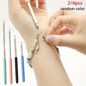 Fashion Stainless Steel Jewelry Bracelet Hook Tool Set, Easy Wear Wrist Fixed Accessories, Effortless Jewelry Removal Aid Rod