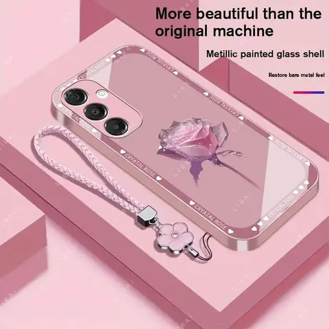 Suitable for [Galaxy A16 5g] Brand new premium phone case,  Free four-leaf clover lanyard，drop-proof and fingerprint-resistant，simple and elegant design，multiple colors available YM99