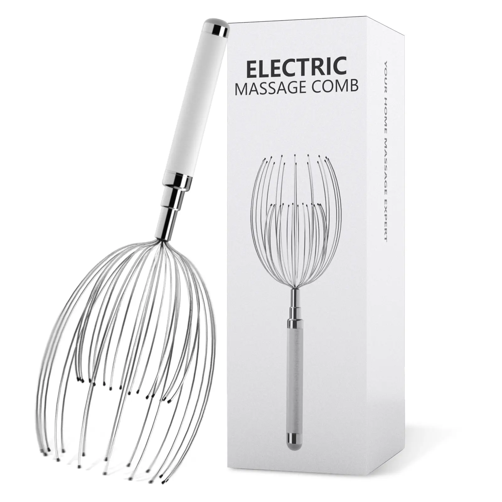 YEAMON Scalp Massager - Innovative 20-Finger Design Electric Head Hair Scratcher Tool, Handheld Head Massage Comb for Deep Relaxation