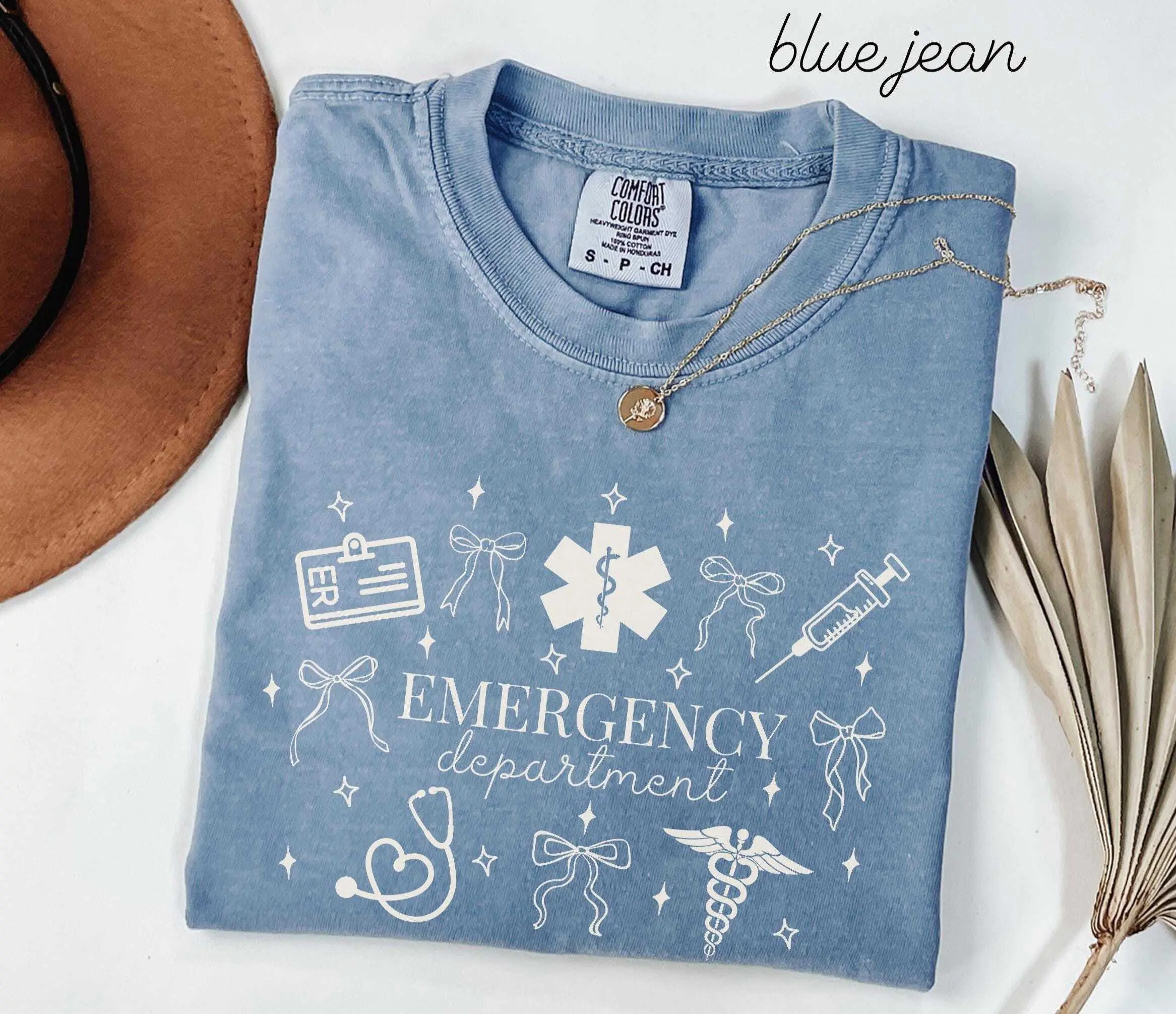 Coquette ER Nurse Tshirt Women's Medium Fit Cotton Streetwear Top for Emergency Room Techs ER Doctors EMT Paramedics Graduation Gifts Fabric Top