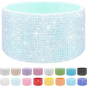 Diamond Glitter Silicone Boot for Stanley Cup 20-40oz Tumbler for Simple Modern 30-40oz Trek Tumbler Accessories for 2.8-2.9 inch Trapezoidal Cylinder Base Water Bottles Bottom Anti-Slip Sleeve