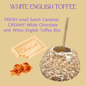 Copperpot Caramel Co White Chocolate Toffee Crumble Caramel Apple Large Crisp Granny Smith Apple Handcrafted Gourmet Snack