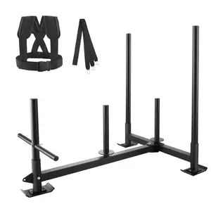 Father's Day Gift Spring new arrivals Weight Training Sled, Pull Push Power Sled with Handle, Fitness Strength Resistance Training, Steel Workout Equipment for Athletic Exercise & Speed Improvement, Fit for 2" Weight Plate, Black